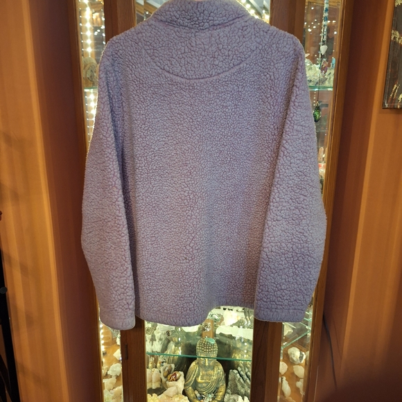Women's Time & Tru Pinkish Lilac Fleece Teddy Pullover 3/4 Zip Sz 1X - Picture 11 of 12